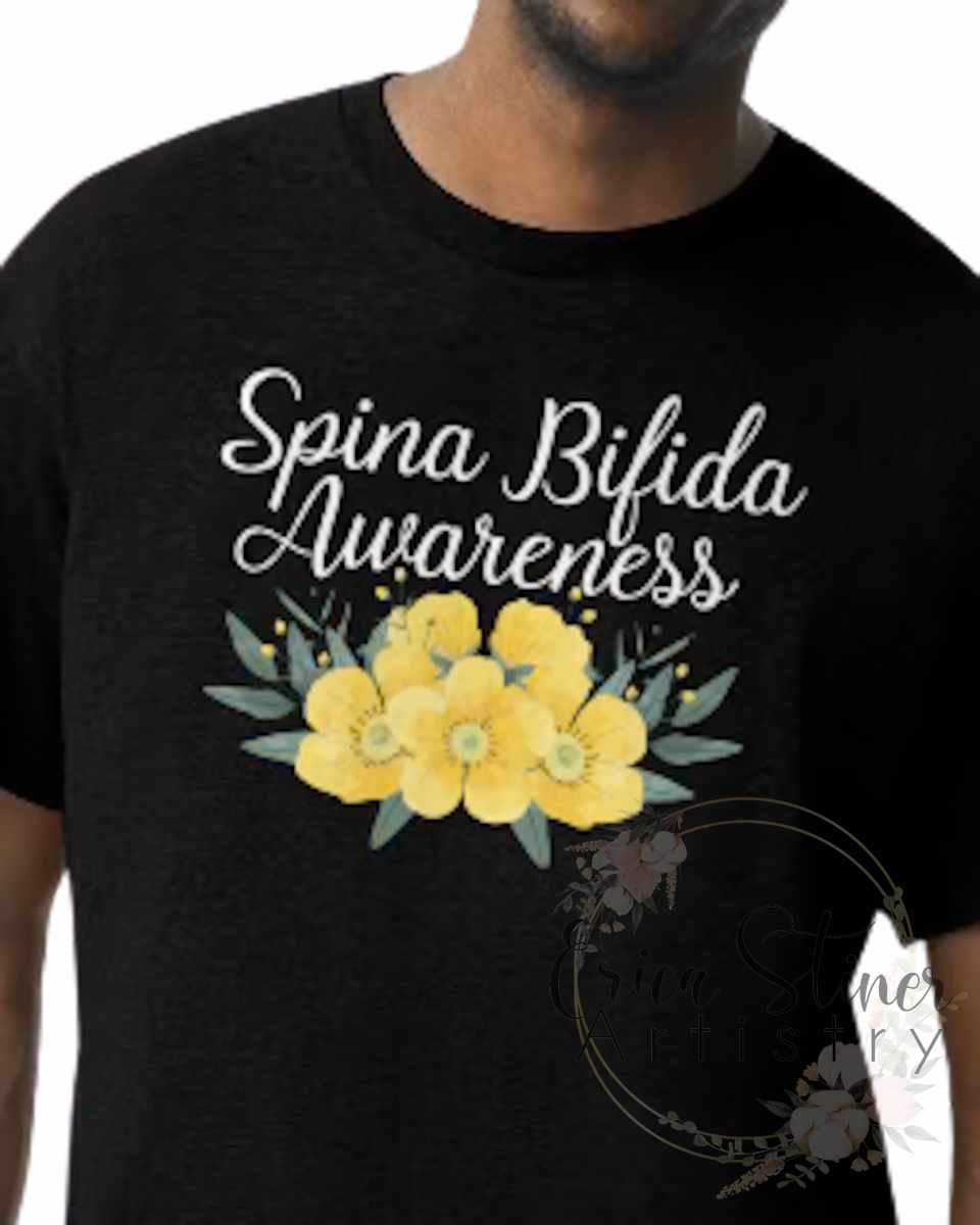 Spina Bifida Awareness Floral Spine Tee- Adult