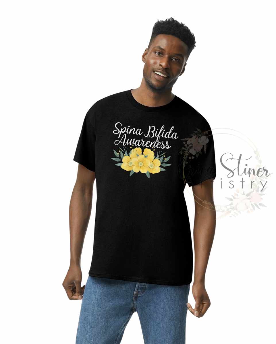 Spina Bifida Awareness Floral Spine Tee- Adult